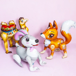 Шар (20''/51 см) Фигура 3D, Заяц, Серый, 1 шт. в уп., 19570