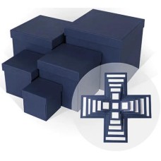 Набор коробок WOW - Сюрприз, Текстура рогожки, Синий, 21*21*21 см, 5 шт. в упак. , Д11003.061