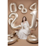 Шар (40''/102 см) Цифра, 4 Slim, Звездное Золото, Матовый, 1 шт., 901914MSG