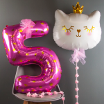 Шар (29''/74 см) Фигура, Котенок Принцесса, Белый, 1 шт., 23102