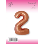 Шар (40''/102 см) Цифра, 2 Slim, Бронза, Металлик, 1 шт. в уп., B901912BZ