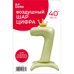 Шар (40''/102 см) Цифра на подставке, 7 Золотая корона, 1 шт. в уп., 23987
