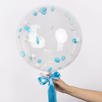 Шарики пенопласт, Маршмэллоу, Цветной микс, Голубой/Белый, Макарунс, 20-25 мм, 10 гр., 6233546