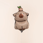 Шар с клапаном (17''/43 см) Мини-фигура, Капибара с апельсинкой, 1 шт., 26744