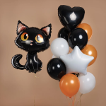 Шар (36''/91 см) Фигура, Котенок, Черный, 1 шт., 901851