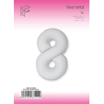 Шар (40''/102 см) Цифра, 8 Slim, Белый, Матовый, 1 шт. в уп., B901918MB