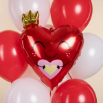 Шар (25''/64 см) Сердце, Влюбленные глазки, 1 шт. в уп. (цв.этик.), 27396S