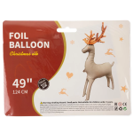 Шар (49''/124 см) Фигура 3D, Олень, Бежевый, Сатин, 1 шт. в уп., 26794