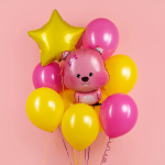 Шар (24''/61 см) Фигура, Милый Бобр, Розовый, 1 шт., 24599