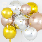 Шар 3D (15''/38 см) Мини-сфера, Розовое Золото, 1 шт., 550105