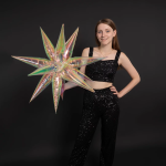 Шар 3D (26''/66 см) Звезда, Составная, Прозрачный, Хамелеон, 1 шт. в уп., 23961