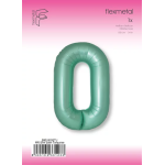 Шар (40''/102 см) Цифра, 0 Slim, Тиффани, Сатин, 1 шт. в уп., B901910STU