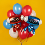 Шар (27''/69 см) Фигура, Робот, Синий, 1 шт., 901892A