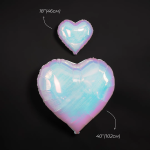 Шар (40''/102 см) Сердце, Жемчужный, Хамелеон, 1 шт. в уп., 24969