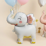 Шар (25''/64 см) Фигура 3D, Слоник, Белый, Сатин, 1 шт. в уп., 26859