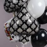 Шар (28''/71 см) Фигура, Покер, Карточная масть: Пики, Черный, 1 шт., 23581