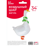 Шар 3D (34''/86 см) Ходячая Фигура, Гусь, Белый, 1 шт. в уп., 26434