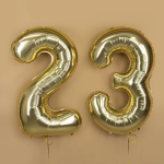 Шар (40''/102 см) Цифра, 3, Белое золото, Металлик, 1 шт. в уп., 24023