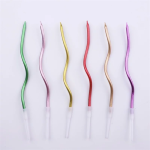 Свечи Спирали Люкс, Белое золото, Металлик, 0,4*13 + 3 см, 6 шт. с держат., 802938