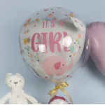 Шар с клапаном (18''/46 см) Сфера, Это Девочка, Прозрачный, Кристалл, 1 шт. в уп., 518008