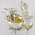 Шар (23''/58 см) Фигура, Боди для малыша, Ванильное золото, 1 шт. в уп., 23533