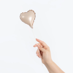 Шар с клапаном (5''/13 см) Микро-сердце, Карамель, Сатин, 1 шт., 27268