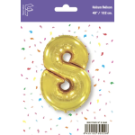 Шар (40''/102 см) Цифра, 8, Золото, 1 шт. в уп., B901768O