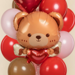 Шар (30''/76 см) Фигура, Мишка с сердцем, 1 шт. в уп., 26672