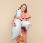 Шар 3D (42''/107 см) Фигура, Гусь Обнимусь, Сатин, 1 шт. в уп., 26688