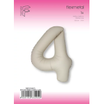 Шар (40''/102 см) Цифра, 4 Slim, Кремовый Латте, Матовый, 1 шт. в уп., B901914MCL