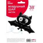 Шар (38''/97 см) Фигура, Летучая мышь, Черный, 1 шт. в уп., 15354P