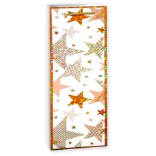 Пакет подарочный для вина, 210гр, Золотые звезды, Металлик, 38*11*11 см, 1 шт., 502336