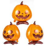 Шар 3D (22''/56 см) Фигура на подставке, Тыква на Хэллоуин, Оранжевый, 1 шт. в уп., 24380