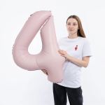 Шар (40''/102 см) Цифра, 4 Slim, Пыльная роза, Сатин, 1 шт. в уп., C901914SDR