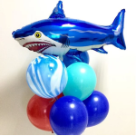 Шар (42''/107 см) Фигура, Страшная акула, Синий, 1 шт., 901643A