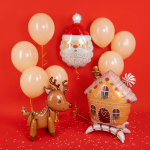 Шар (25''/64 см) Фигура, Голова, Дед Мороз, 1 шт., 25409