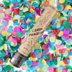 Пневмохлопушка (12/30 см), С Днем Рождения! (вечеринка), Круги тишью, Ассорти, 1 шт., 823149