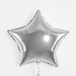 Шар (24''/61 см) Звезда, Серебро, Металлик, 1 шт., 27221