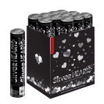 Пневмохлопушка (12/30 см), Сердца фольга, Серебро, 1 шт., 823121