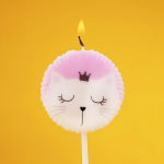 Свеча Фигура, Котенок Принцесса, 4,5*4,5 + 7 см, 1 шт. с держат., 630253