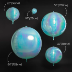 Шар 3D (10''/25 см) Мини-сфера, Голубой, Хамелеон, 1 шт. в уп., 24939