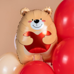 Шар (21''/53 см) Фигура, Мишка с сердцем, 1 шт., 27486