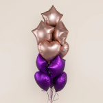 Шар (18''/46 см) Сердце, Фиолетовый, Сатин, 1 шт., 27591