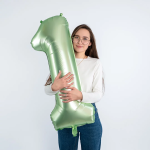 Шар (40''/102 см) Цифра, 1, Авокадо, Сатин, 1 шт. в уп., 24311