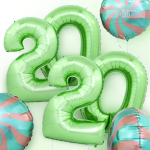 Шар (40''/102 см) Цифра, 0, Зеленый, 1 шт. в уп., 030GR-P