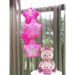 Шар (22''/56 см) Цветок, Сакура, Ярко-розовый, 1 шт., 21917