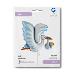 Шар (45''/114 см) Фигура, Аист принес мальчика, 1 шт. в уп., 72086-P