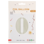 Шар (40''/102 см) Цифра, 0, Белый песок, Сатин, 1 шт. в уп., 27160