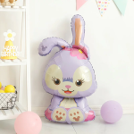 Шар (40''/102 см) Фигура, Зайка, Сиреневый, 1 шт., 23195