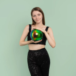 Шар 3D (10''/25 см) Мини-сфера, Фантом, Хамелеон, 1 шт. в уп., 24927